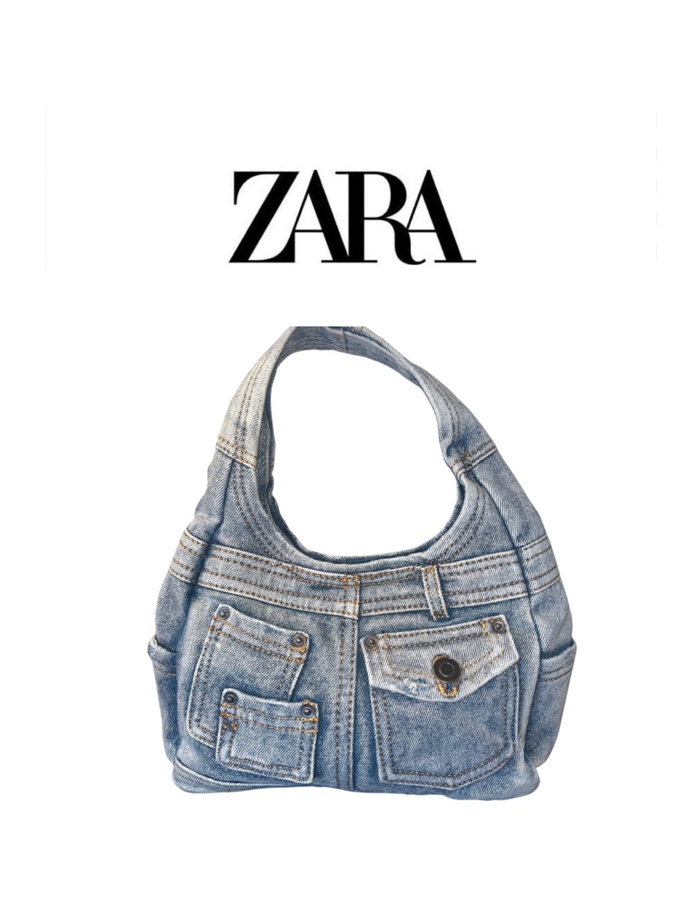 Zara Blue Denim Small Bag